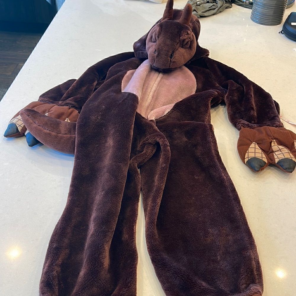 Dionosaur kids plush costume size 44 super fun for play, warm, well made unisex.